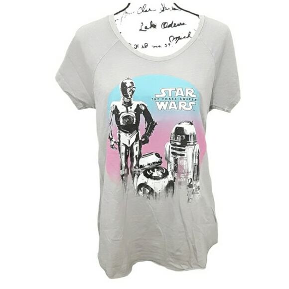 Disney Parks Star Wars R2-D2 Droids The Force Awakens Womens M Gray Shirt NWT - Picture 1 of 12